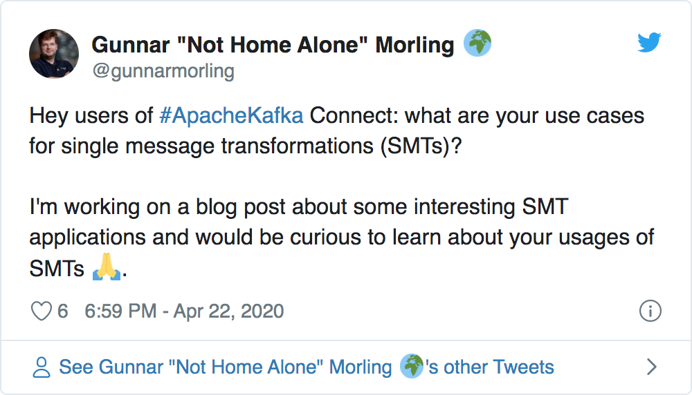 kafka connect smt tweet