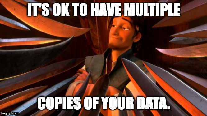 It’s ok to have multiple copies of your data.