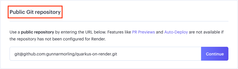 render new web service